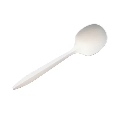 chinese compostable biodegradable disposable plastic asian medium wiight soup spoon black spoon