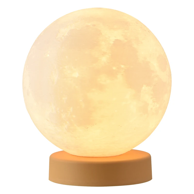 Home Decor Moon Shape Bedroom Bedside Lamp Usb Rechargeable Gift Table Lamp Indoor Modern Touch Control Dimmable Led Night Light