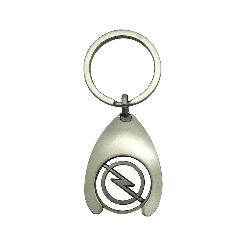 Factory Price Custom Logo Waterdrop shape Enamel Trolley Coin Holder Token Coin Metal Keychain for Promotional