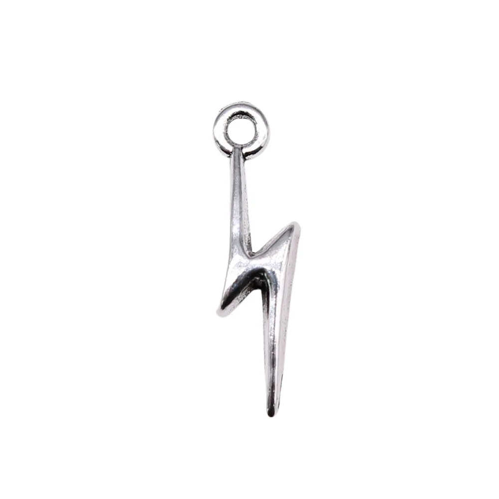AA016511 Lightning Charms Pendant Jewelry Metal Alloy Jewelry Marking For Necklace Earring Jewelry 20*5mm