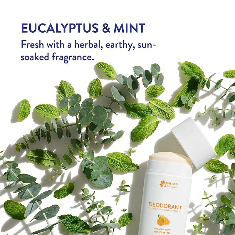 Wholesale Private Label Deodorant Antiperspirant Women Men Organic Natural Underarm Solid Tangerine Twist Up Deodorant Stick