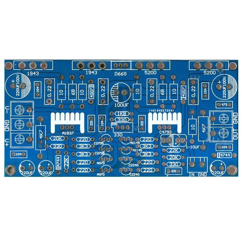 200W Mono power amplifier board PCB 1943+5200 for Audiophile DIY