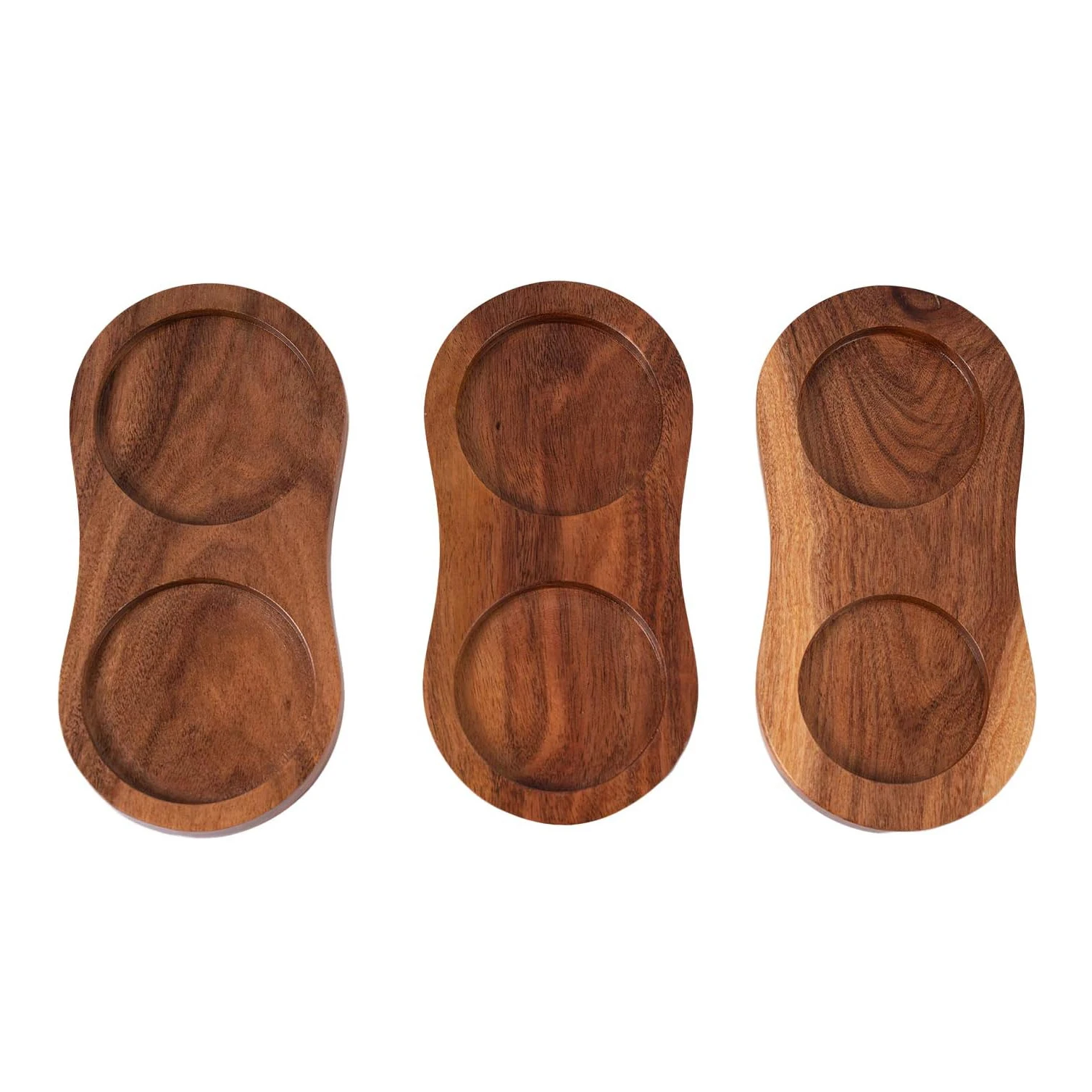 Acacia Pepper Grinder Tray Wooden Grinder Serving Tray Kitchen Salt Shaker Base Wooden Salt and Pepper Grinder Tray
