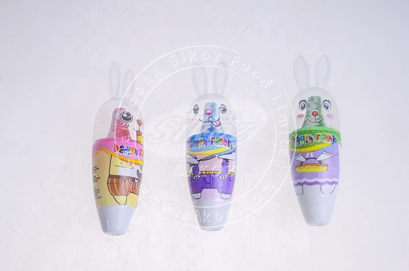 2 in 1 rabbit toy candy nipple candy with sour powder