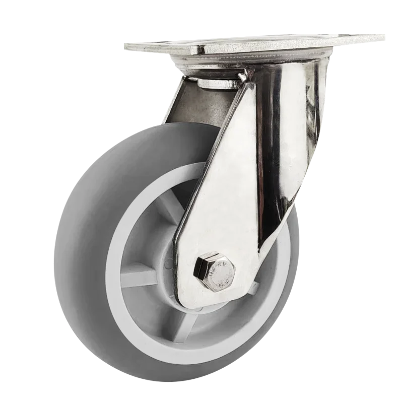 Caster wheel factory 4 5 6 8 inch 304 stainless steel caster heavy duty cart wheel stroller caster for Restaurant cart