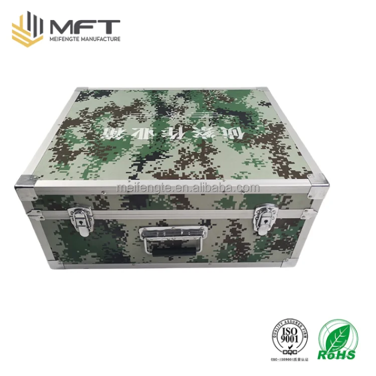 Camouflage Flight Case with Reinforcement Angle and Wall Material for Repair Set Items Aluminum Alloy