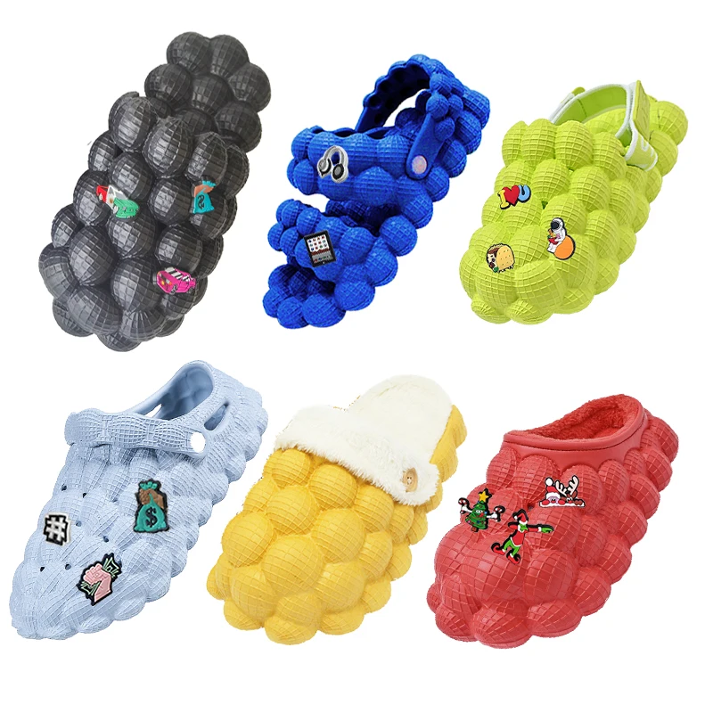 TikTok Hot Pillow Cloud Men  Outdoor  Massage casual lychee bubble shoes summer women beach slides slipper sandals 2023