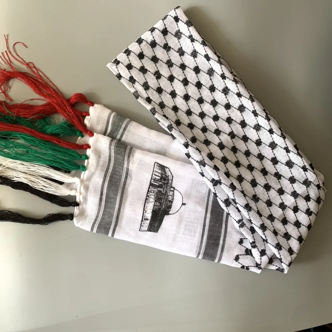 Palestine Flag Custom Scarf National Day 14*116cm Scarf Jacquard Soft Palestinian Flag Hijab For Muslim Shemagh Keffiyeh