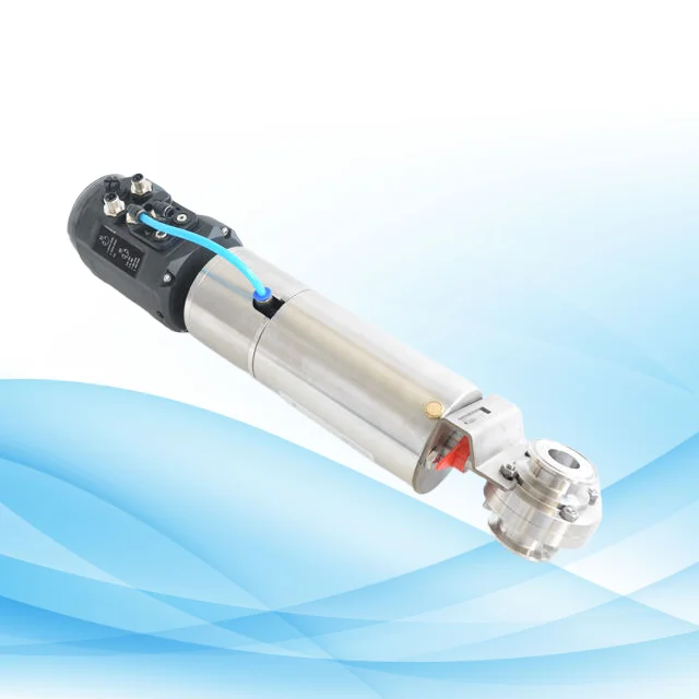Hygienic Spring-Return Air-Operated Butterfly Valve With NPN Positioner
