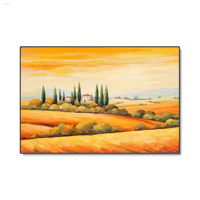 Factory hot-selling landscape spray half hand-painted sunset decorative bedroom living room porch crystal porcelain painting who