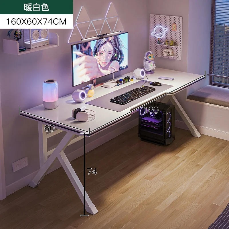 2024 YOUTAI hot cheap modern simple gaming table and chair set with shelf for home computer gaming desk standing room decoration