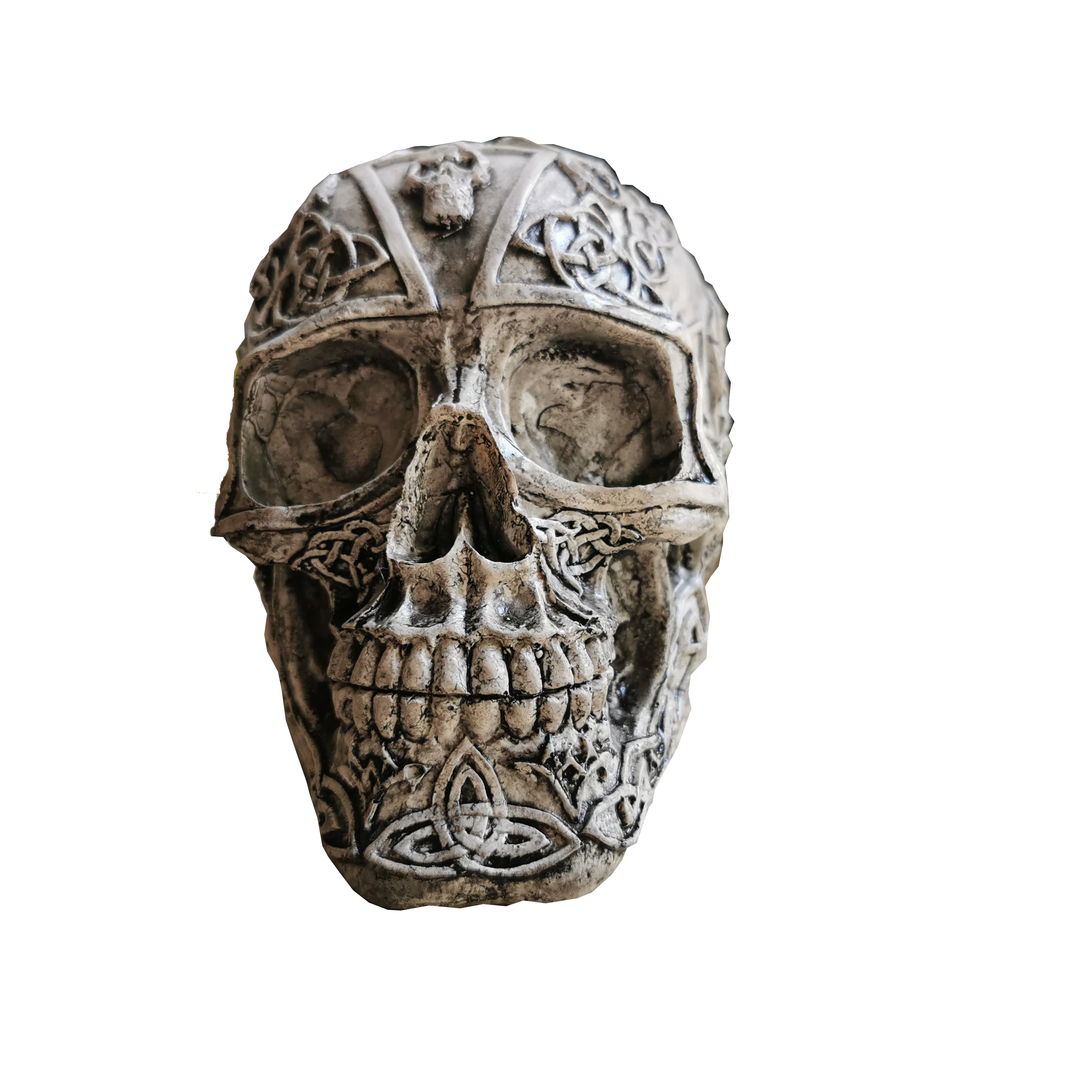 PROMOTIONAL 3D ANTIQUE WEATHERING RESIN HUMAN SKULL SKELETON HEAD HOLIDAY GIVEAWAY HALLOWEEN DECORATIVE STATUE MODELS GIFTS