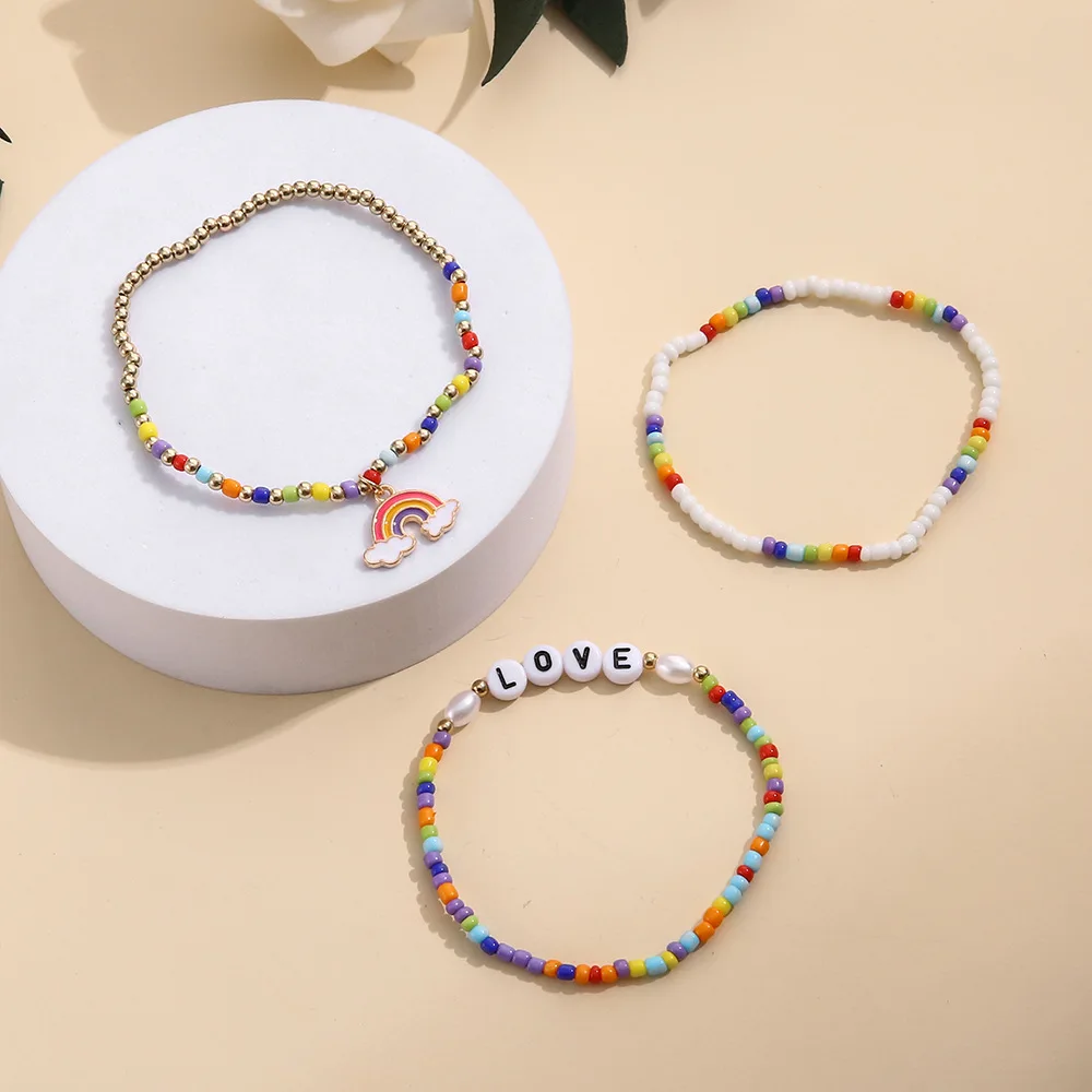 3pcs/set Boho Tiny Friendship Colorful Charm Fashion Jewelry Bohemia Style Miyuki Beads Bracelets for Women