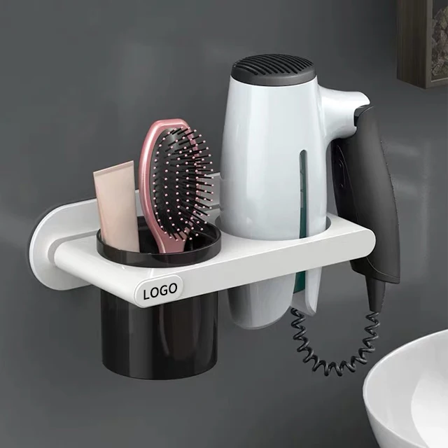 Creative Multifunctional Bathroom Wall Mounted Plastic Hair Dryer Storage Holders