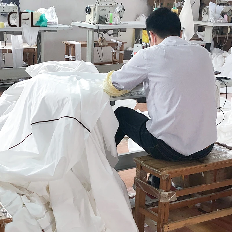 white and multi size 5 Star Hotel 4 pcs bed sheet Linen Bedding Sets 300 Thread Count 100% Cotton