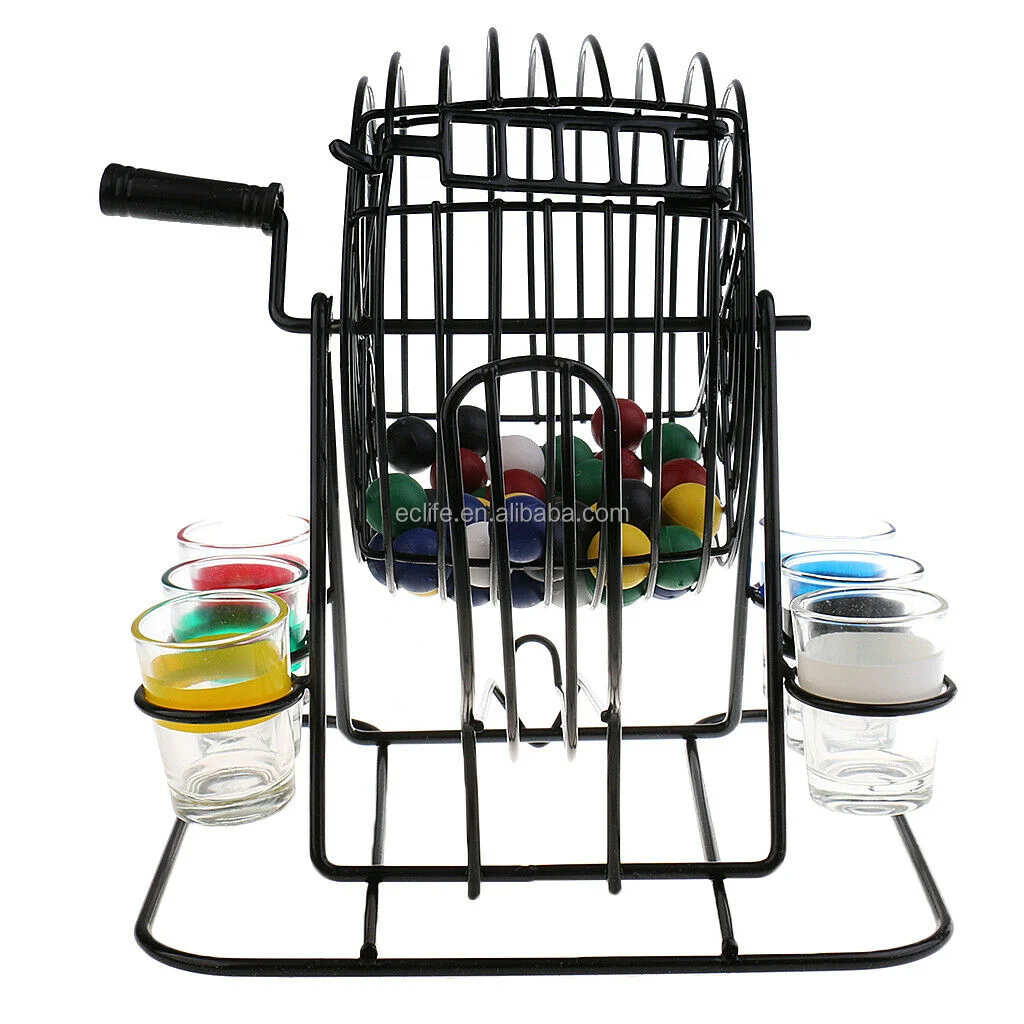 Wholesales 6 Colors Shot Glasses Classic Casino Bingo Lotto Lottery Family Game Set Bingo Drinking Game