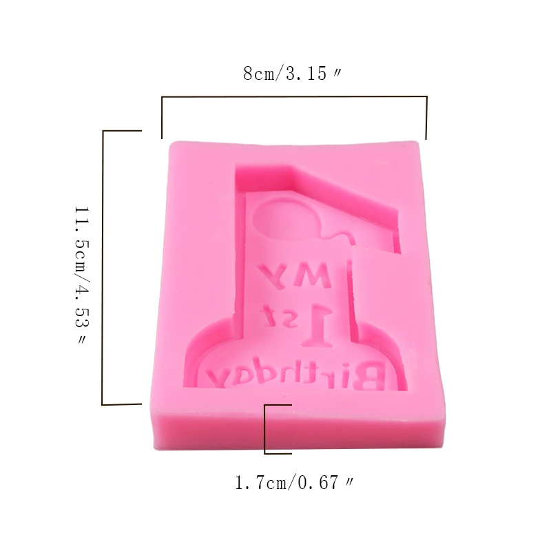 
Number Shape Customized Baby Birthday One Year Silicone Mould 3D Fondant Cake Decoration Tools Candle Candy Soap Mold 
