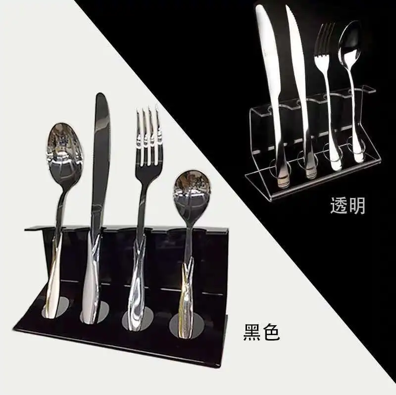 Acrylic cutlery storage display stand kitchen knife and fork spoon rack cutlery set transparent stand