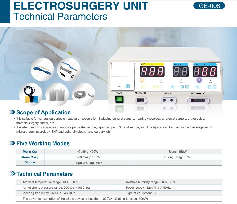 2023 new vet h.f  electrosurgery  high-frequency electrotome ligasure 300w electrobisturi  400w electrocautery machine