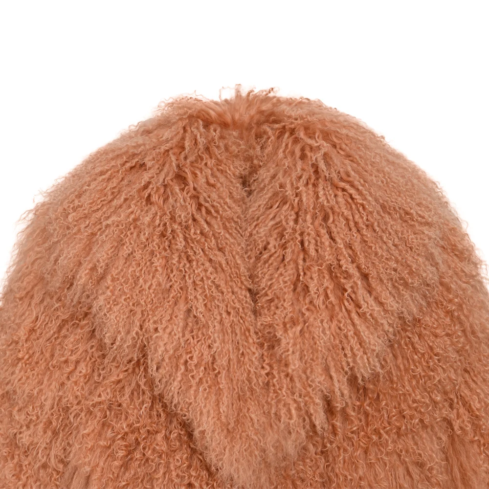 Fashion Fluffy Custom Color Thick Warm Natural Sheep  Fur Jacket Ladies Wholesale Winter Women Cropped Real Mongolian Fur Coat