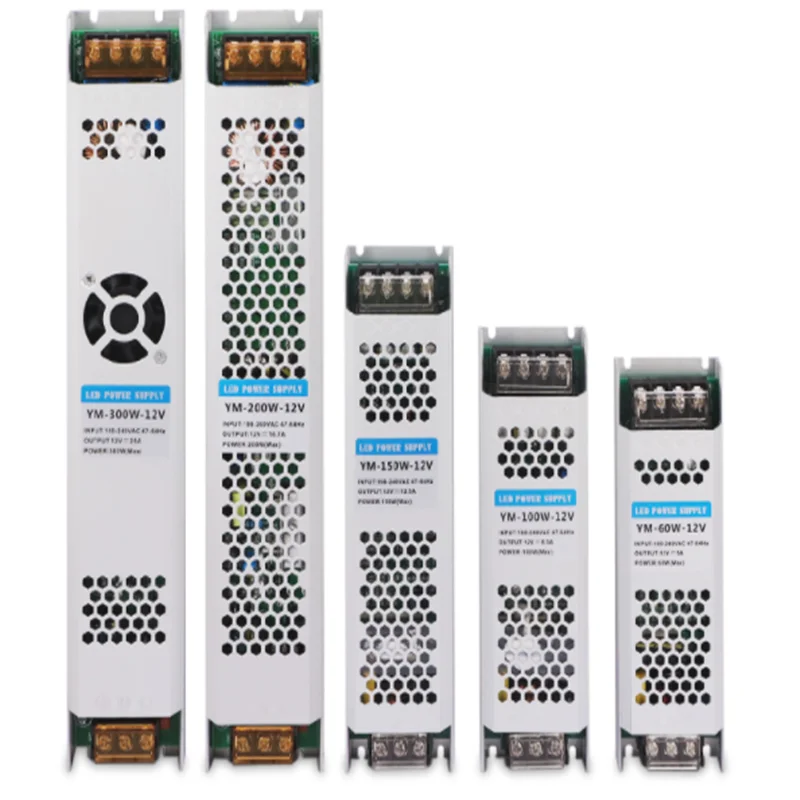 Светодиодный WS2812 SK6812 RGBCCT свет DC12V 24V трансформаторы ультра тонкий без вентилятора шума LED Драйвер AC190-240V 60W