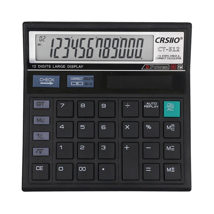 School electronic calculator for stidents Large screen display 12 digit number Tax accounting calculator office stationery