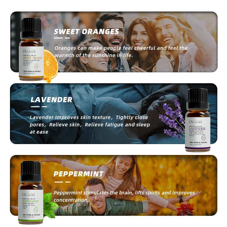 Aromatherapy Cheap Price Natural Essential Oils set 100% Pure  - Top Basic Sampler Gift Set & Premium Kit - 6 / 10 ML