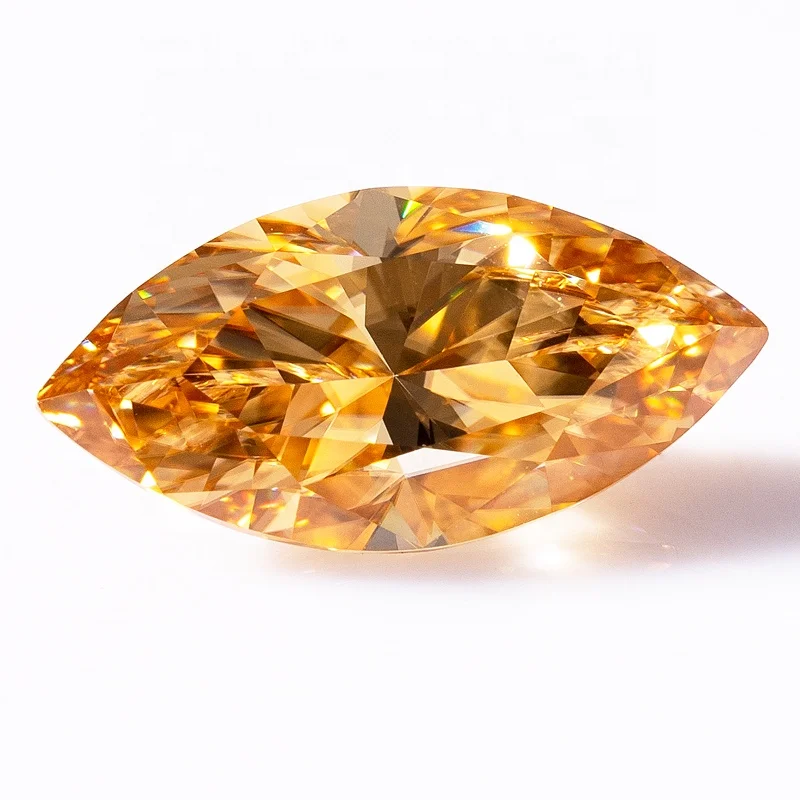 Factory Wholesale 0.3-7ct Champagne Color Marquise Cut Loose Gemstone Moissanite Stone For Moissanite Jewelry