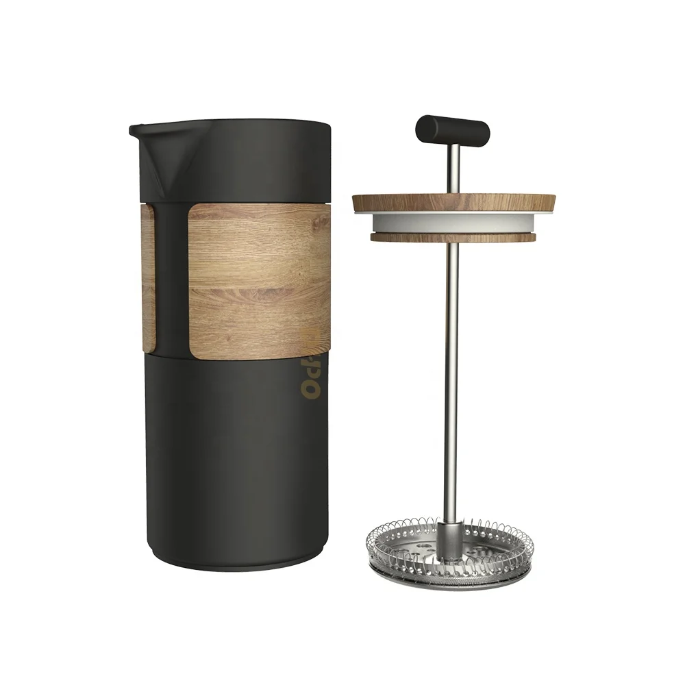 DHPO barista roaster travel French Press Cup Tea Maker Coffee Pot gift set with wooden box