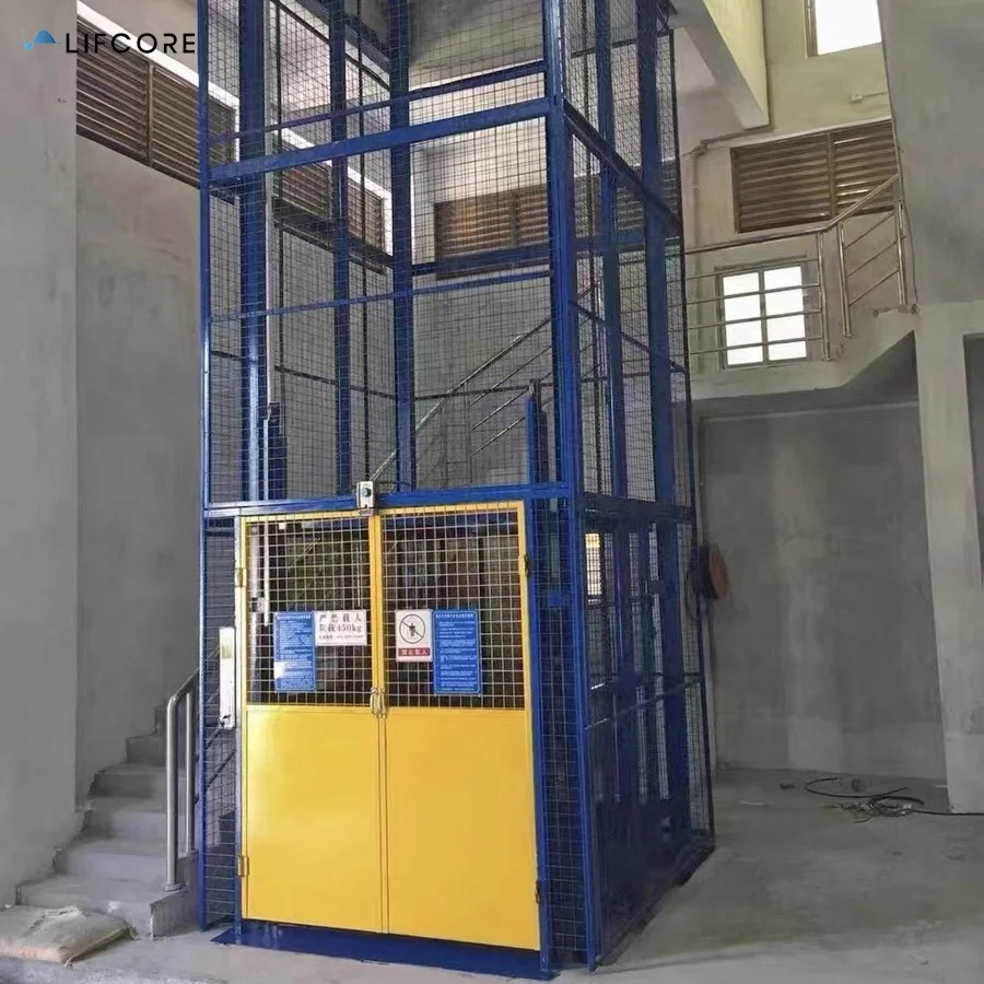 CE certificate safety cargo lift platform freight elevator warehouse working platform