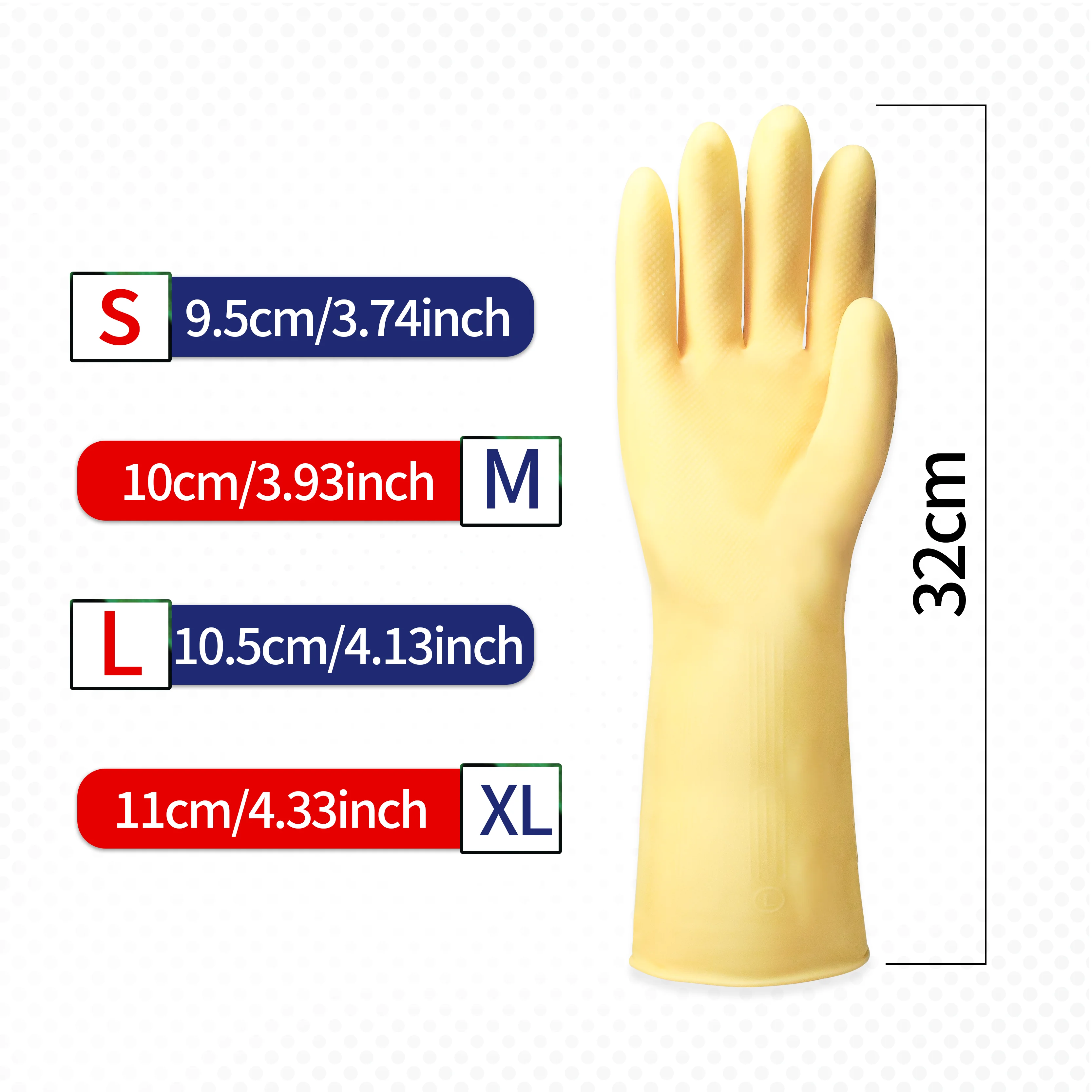 Latex Household Gloves Medium Thickness Rubber for Cleaning House Winter Fall Spring Summer Kitchen Dish Washing