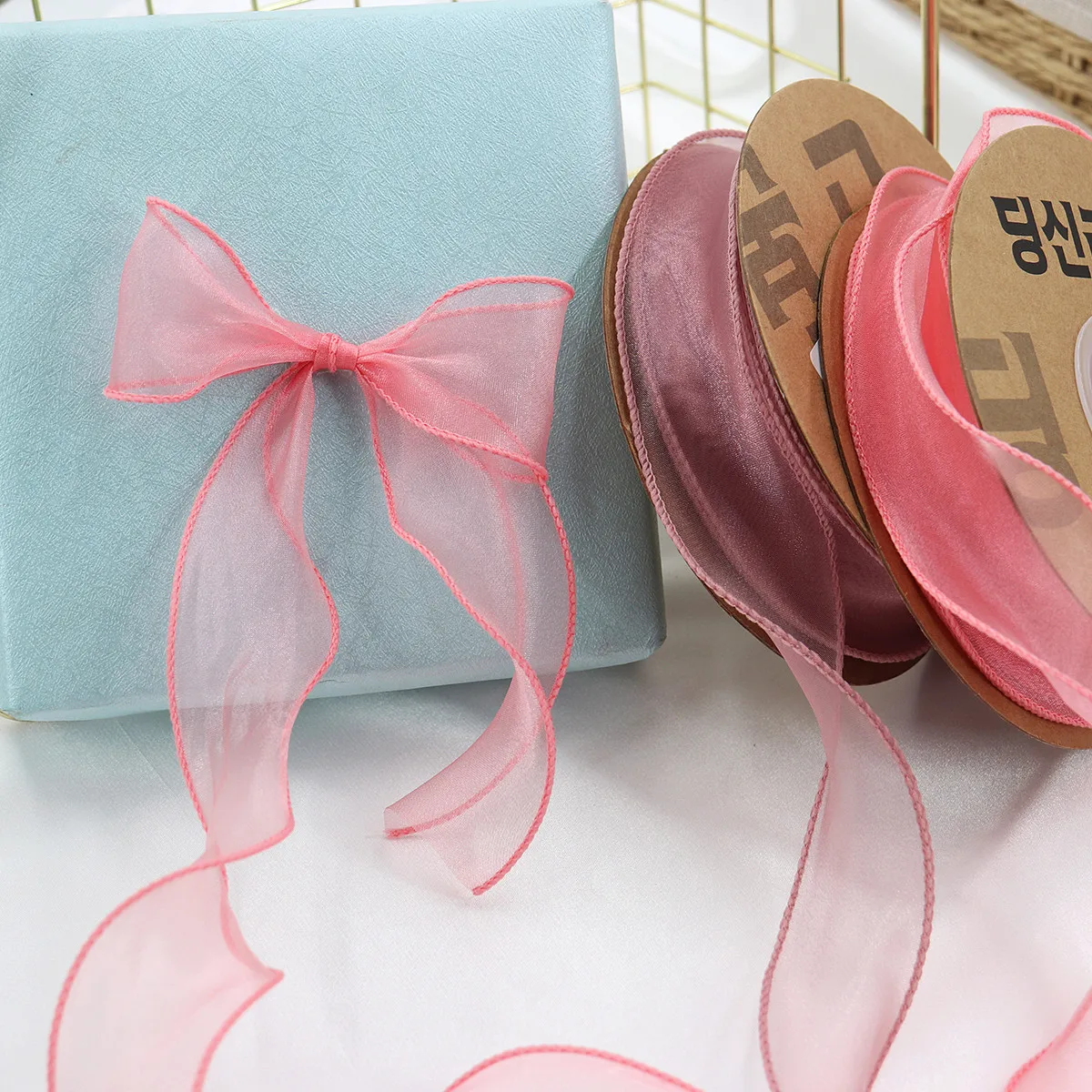 Solid Color Organza Ribbon Wavy Edge Ribbon For Flower Bouquet Gifts Packaging Wedding Party Decorations Sewing Supplies