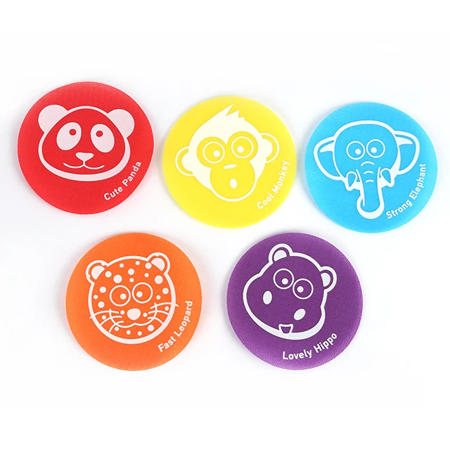 Nylon carpet markers sitting spot hook and loop dot sit spot for children party with colourful
