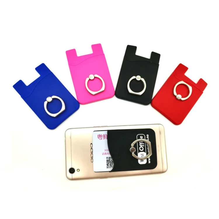 Factory Wholesales Price FREE Samples Cell Phone Credit Card Holder Adhesive Silicone Protective Gift Items Phone Pocket