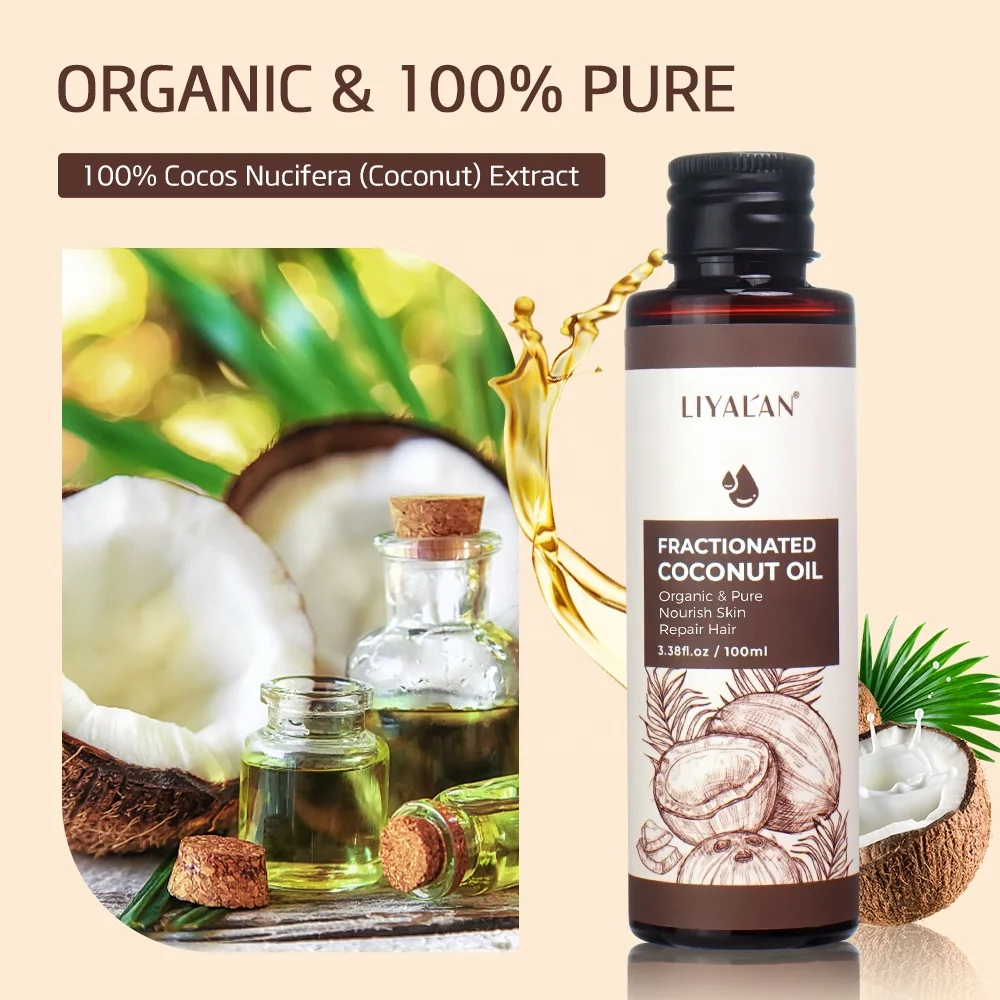 100ml Pure Natural Organic Cold Pressed Base Carrier Oil Nourish Fractionated Coconut Oil