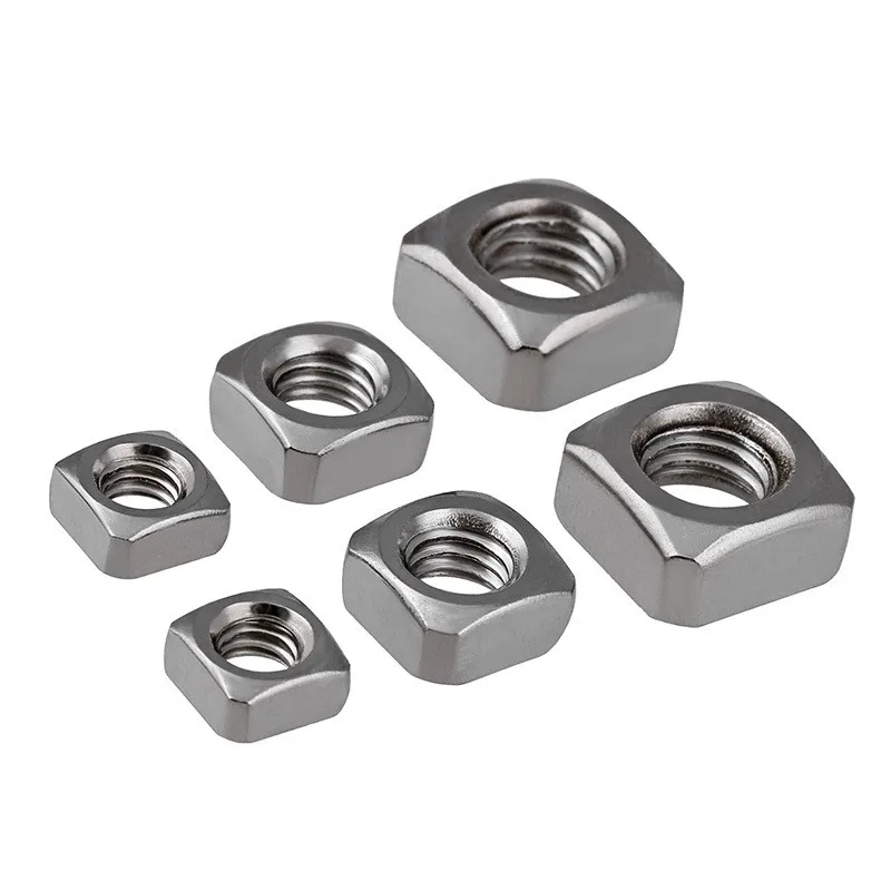 Stainless steel 304 316 plain square nut m3 metric zinc plated galvanized square nuts din 571