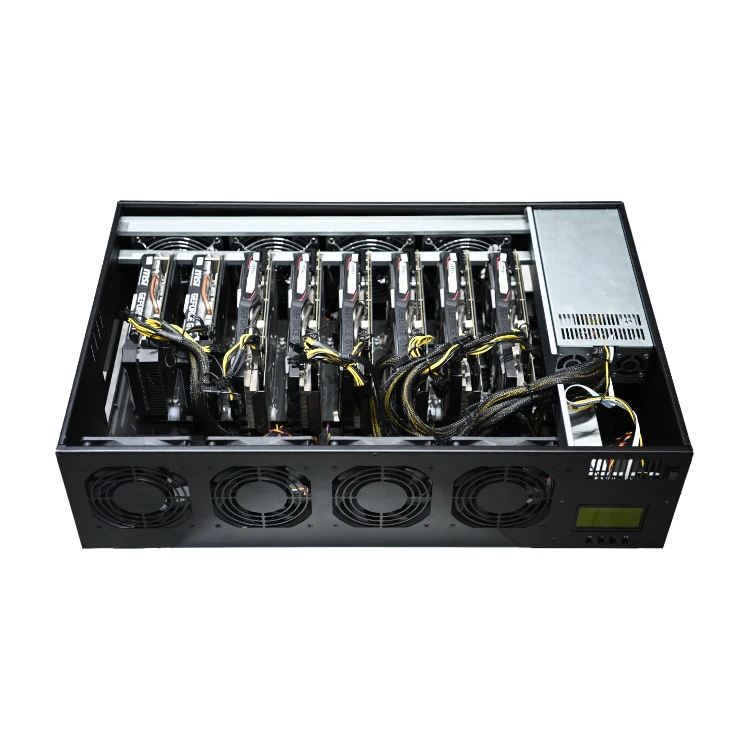 857S AI1.0 With screen 65MM\70MM Spacing 8GPU Computer case Frame 8 GPU Computer Server chassis