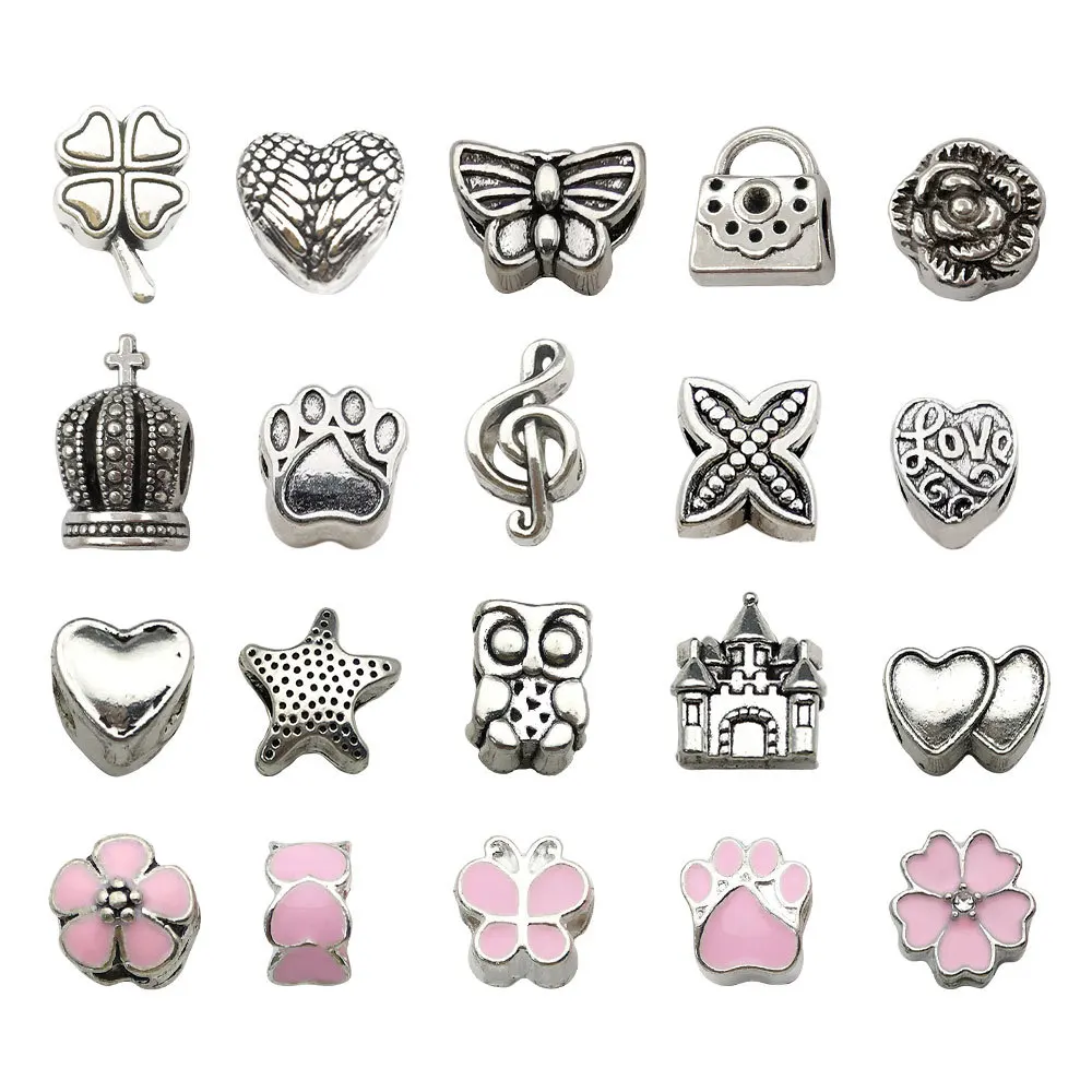 Rhinestone European Beads Large Hole Spacer Beads Crystal Colorful Beads for DIY Necklace Bracelet Jewelry Making kit