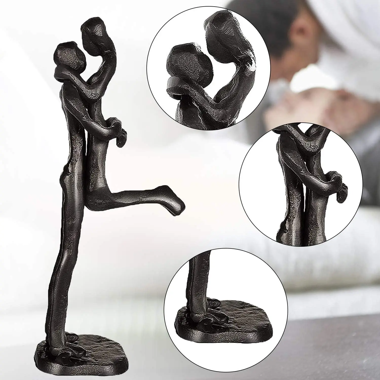 Iron Custom Antique  Crafts Decoration Souvenirs Gift Romantic Couple Sculpture Great Gift for Weddings, Anniversary