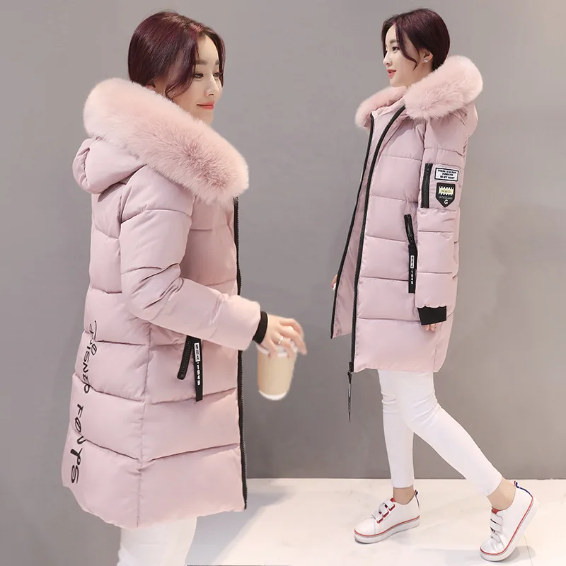 
ladies warm hooded cotton-padded clothes women slim long down winter jackets women coats 