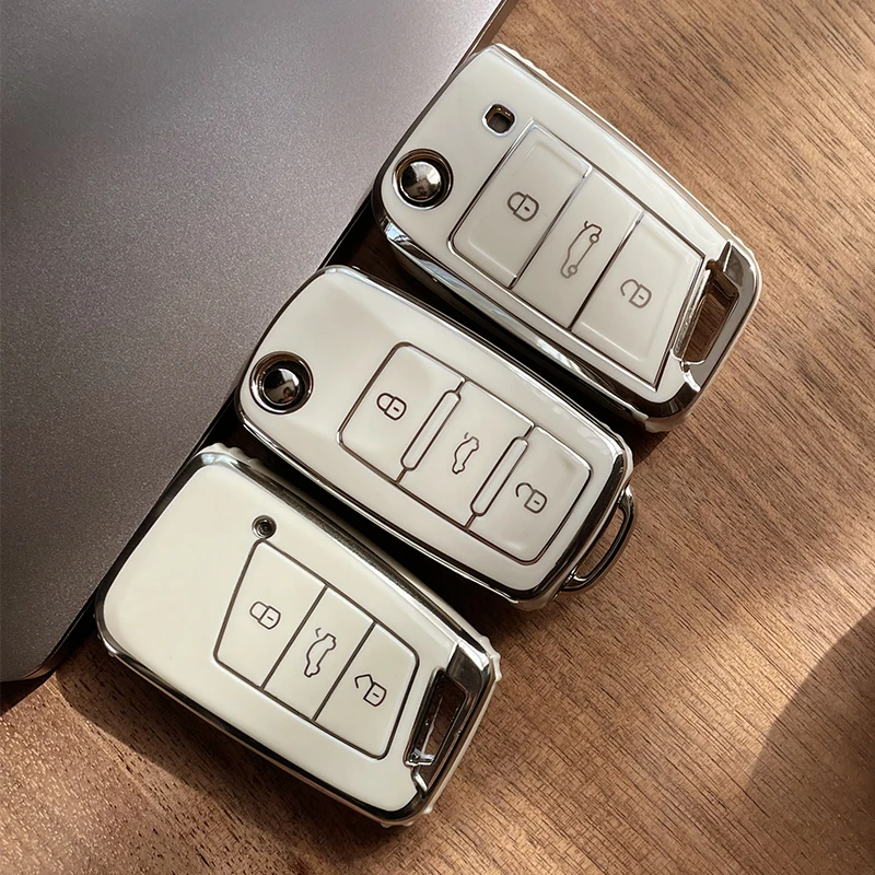 Betterhumz Soft TPU Car Key Case Cover For Volkswagen Bora Polo Tiguan CC Jetta Atlas Passat B5 B6 B7 Golf Beetle Skoda Octavia