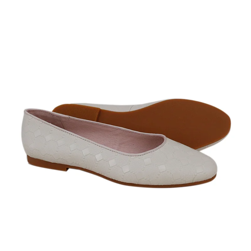 CHOOZII Classic Dress Shoes Women Customized Embossed Genuine Leather Slip On Ballet Flats for Ladies