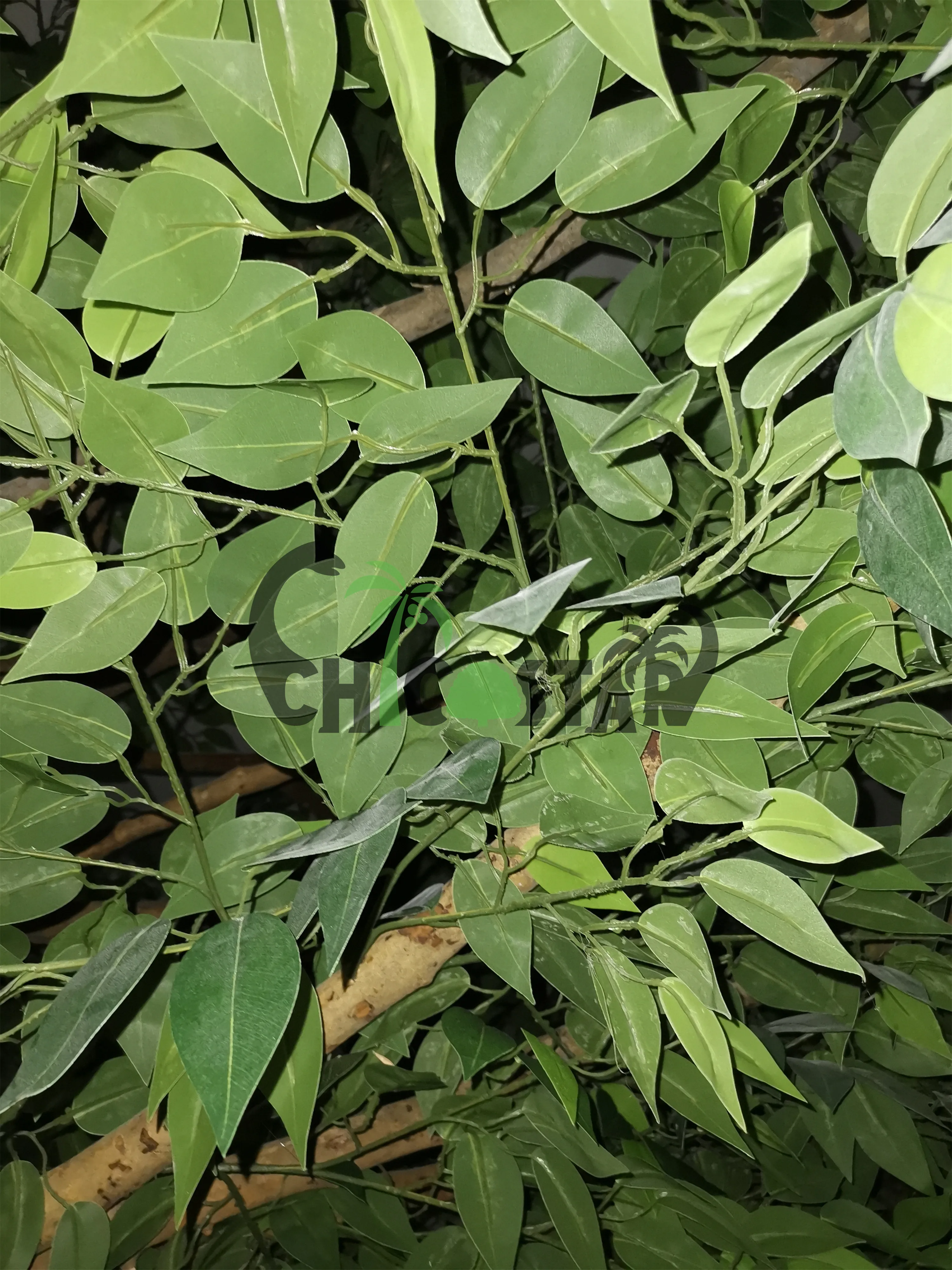 wholesale home decorative artificial wooden tree / large articicial indoor ficus tree green artificial banyan tree