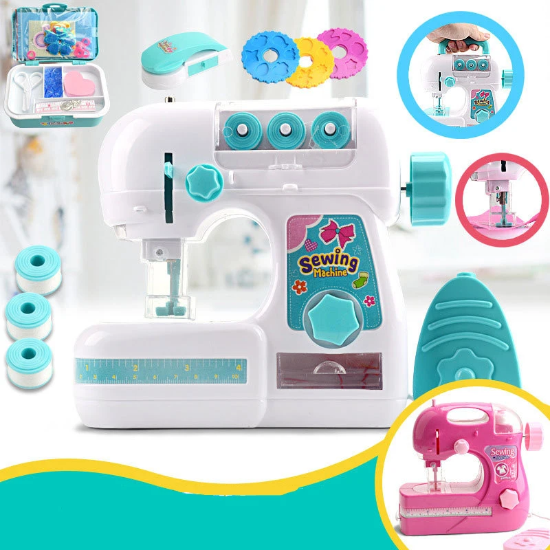2024 hand portable automatic electric leather mini overlock industrial sewing machine toy household for girl Birthday gift