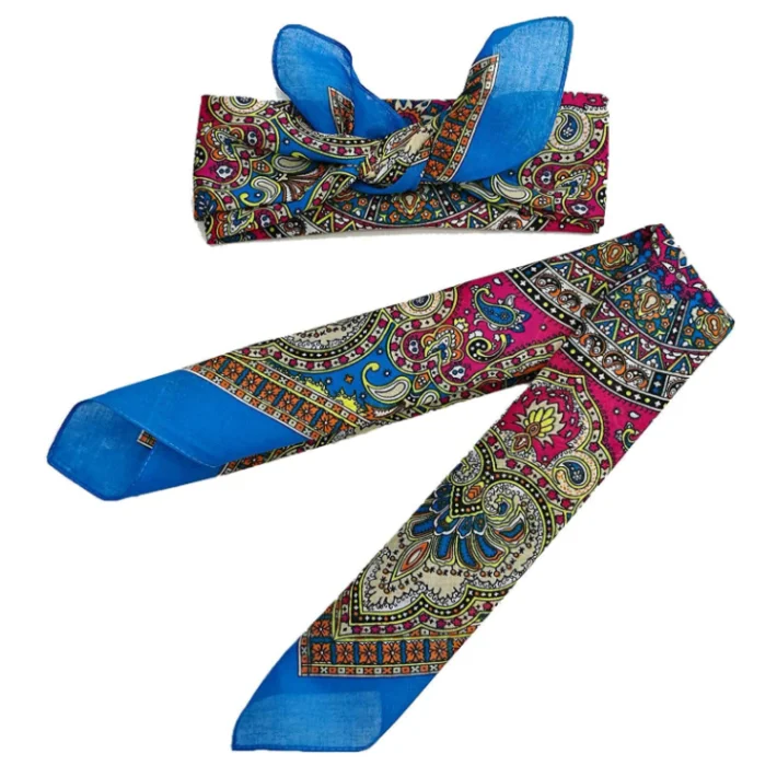 High quality cotton multifunctional bandana stock Solid color printed bandana linen cotton chef bandana