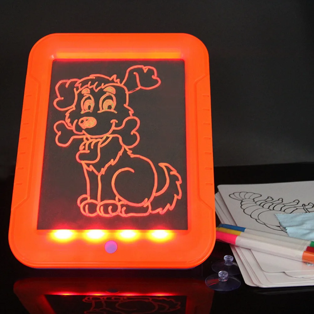 Amazon hot sell draw with light fun illuminate drawing board light for kids-educational toy magic drawing board