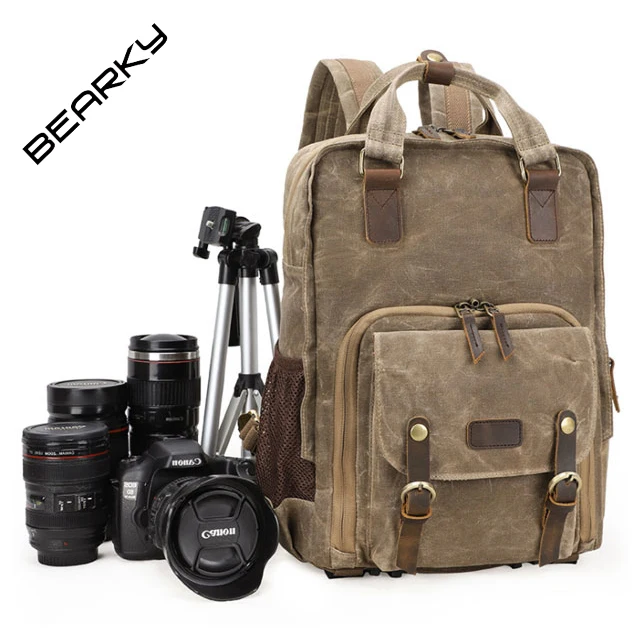 Low Price Factory Promotion Private Label Video Custom Canvas Storage Casual Vintage Mens Camera Backpack Camera Amateur