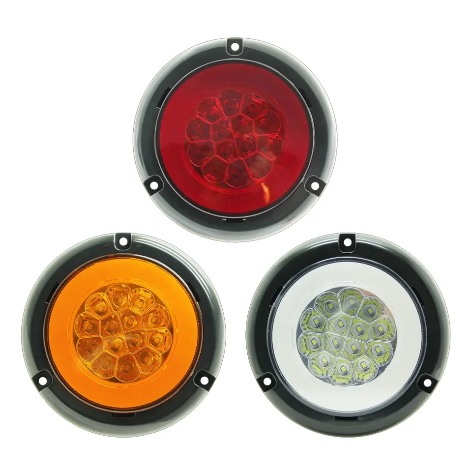 High Quality New Arrival 24V/10-30V 4 Inch LED Round Tail Light for Truck Trailer Tractor Lorry RV Guiding Lighting Lamp