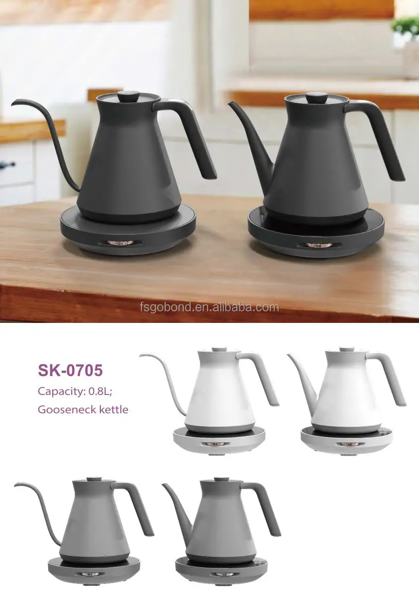 Hotsales goose neck 0.8L Digital Stainless Steel Tea Coffee Kettle electric household office goose neck electric kettle