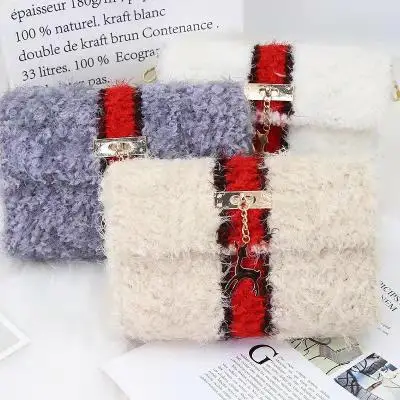 DIY hand woven material covered floor cloth pile knitting bag oblique span over seam woven bag